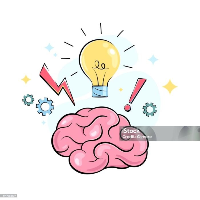 Cerebro pesando y teniendo ideas